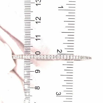 14K Diamond Flexible Bangle Bracelet White Gold