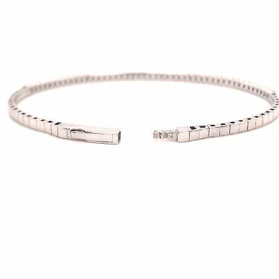 14K Diamond Flexible Bangle Bracelet White Gold