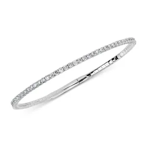 14K Flexible (1.00ct) Diamond Bangle Bracelet (Rose, White, Yellow Gold)