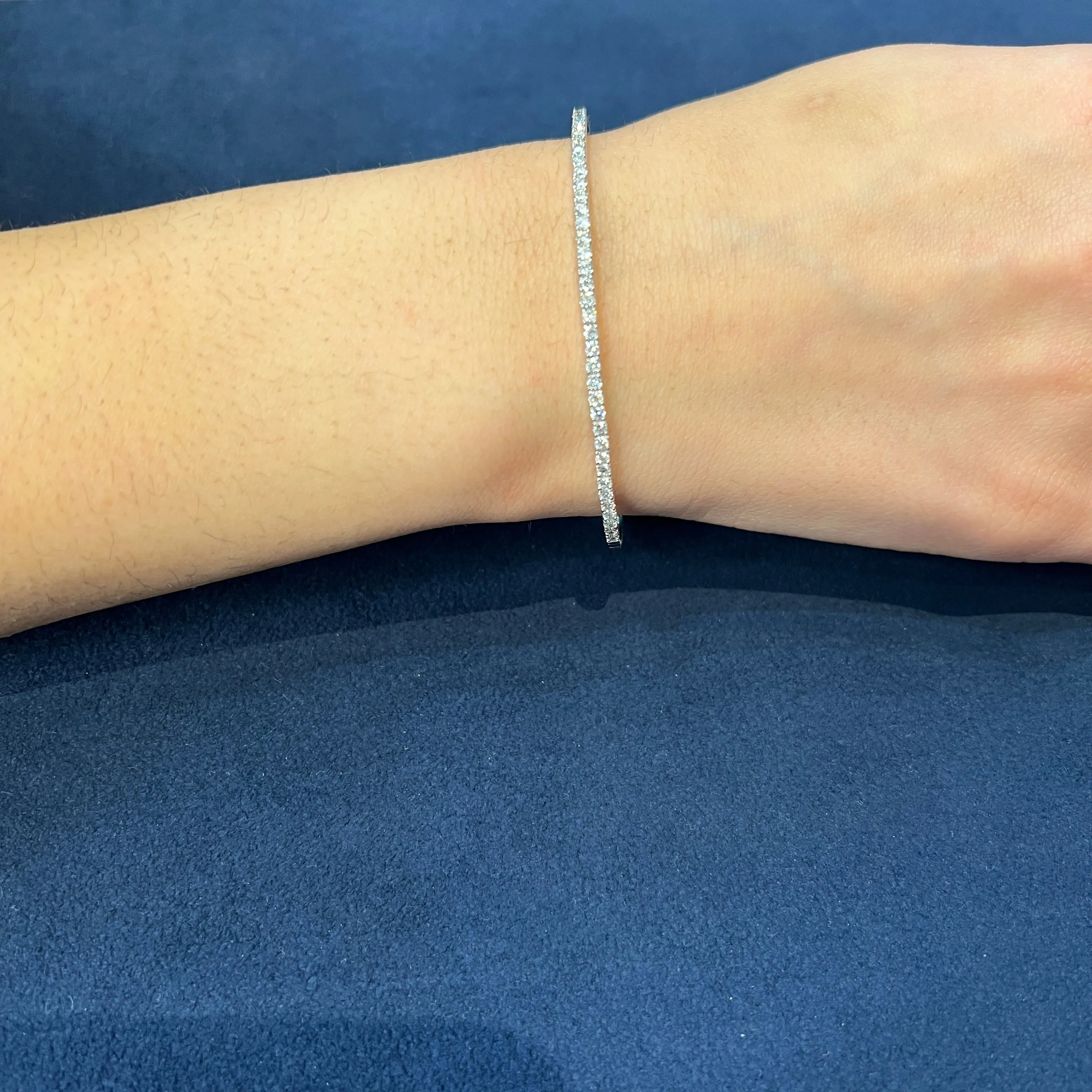 14K Flexible (1.00ct) Diamond Bangle Bracelet (Rose, White, Yellow Gold)