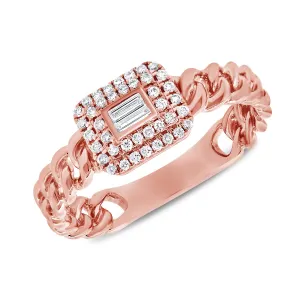 14K Rose Gold Diamond Top Link Ring