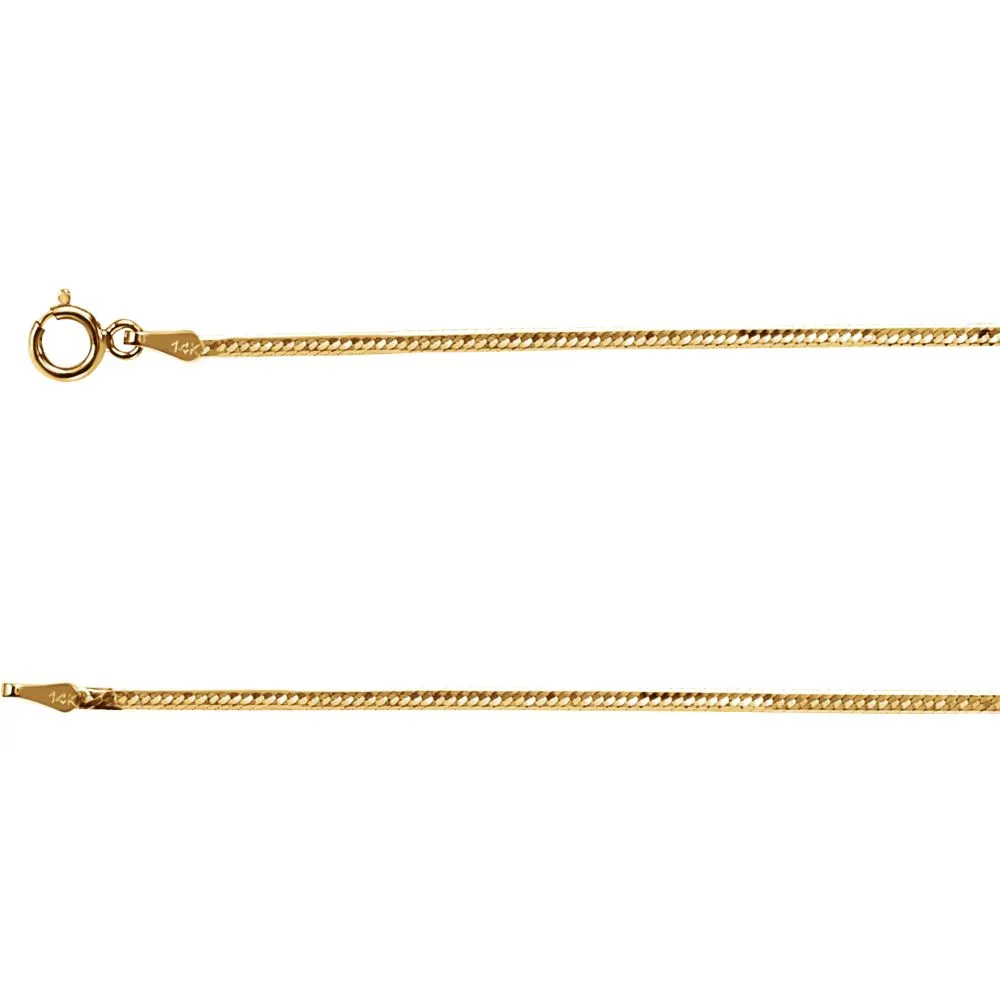 14k Yellow Gold 1.5mm Flexible Herringbone Chain 7" Chain