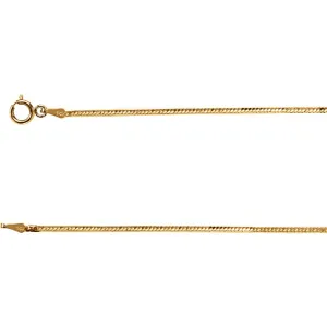 14k Yellow Gold 1.5mm Flexible Herringbone Chain 7" Chain
