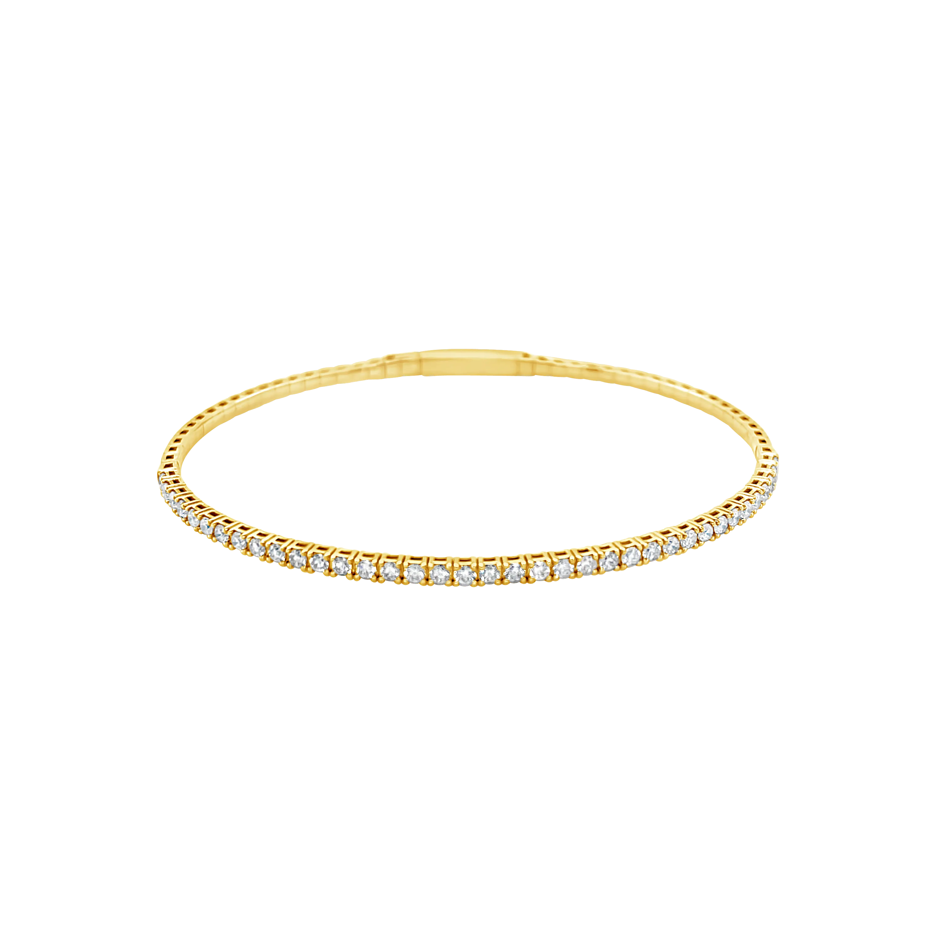 14K Yellow Gold Flexible Diamond Bangle (.93ctw)