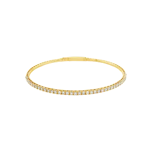 14K Yellow Gold Flexible Diamond Bangle (.93ctw)