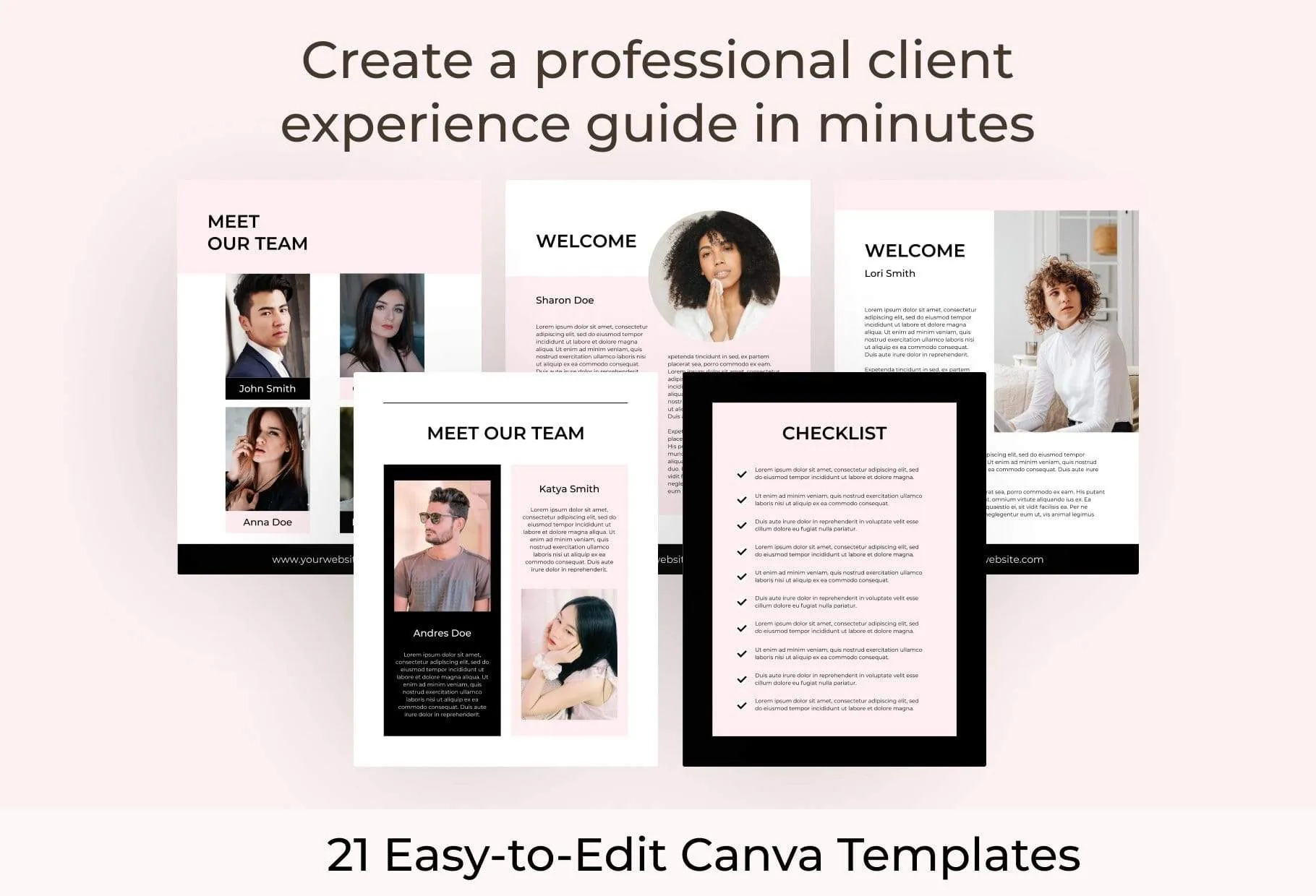 21 Page Client Welcome Packet for Coaches Editable Canva Template Chic Collection