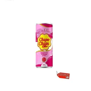 24x Chupa Chups Sparkling Raspberry Cream Bevanda frizzante Lampone e Panna - 250ml - Schaumgetränk Himbeere und Sahne