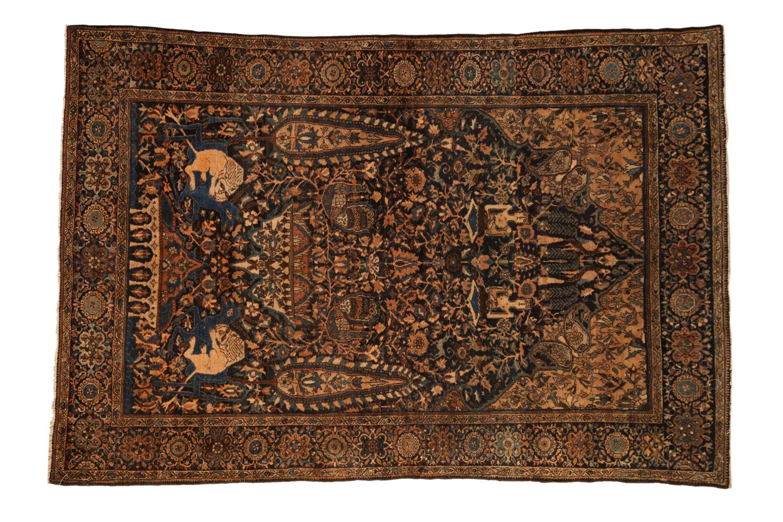 4x6 Antique Pictorial Farahan Sarouk Rug