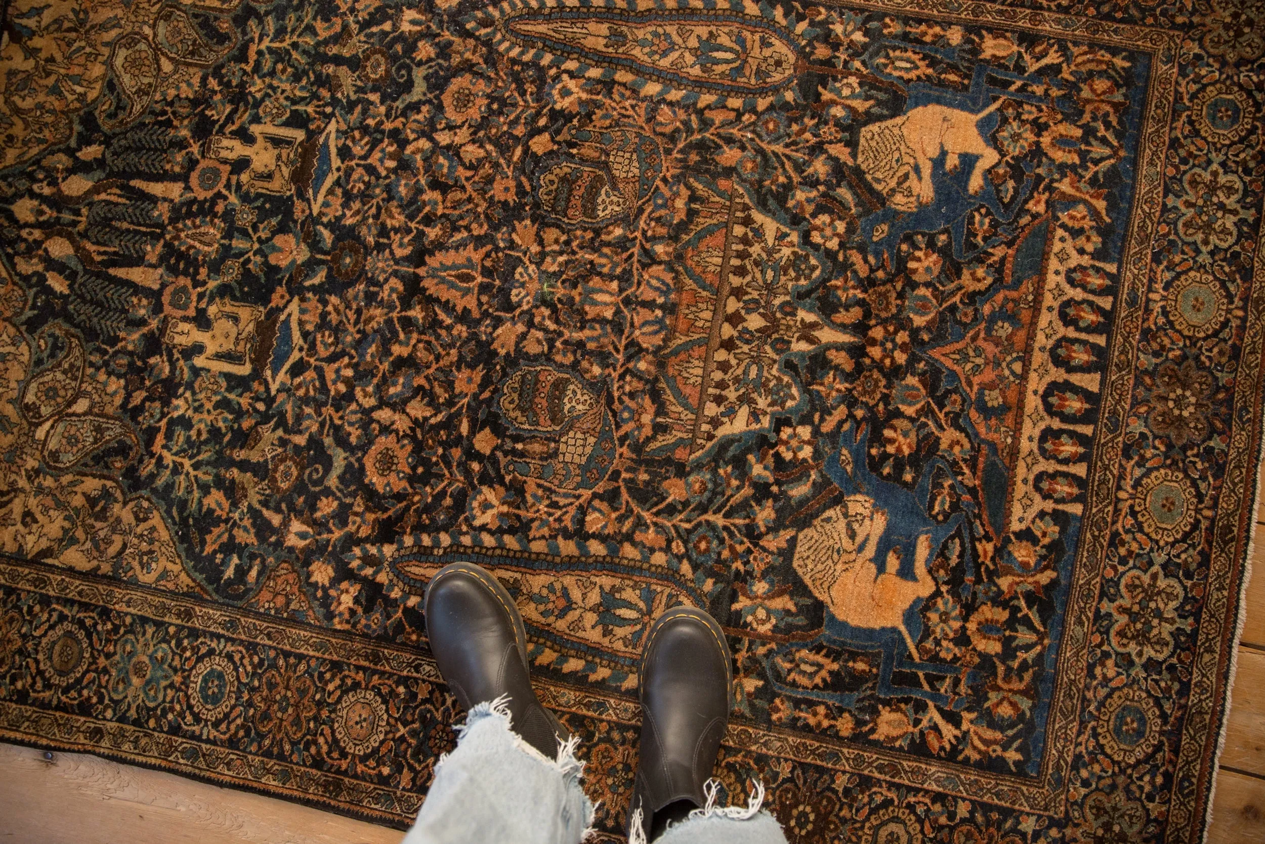 4x6 Antique Pictorial Farahan Sarouk Rug