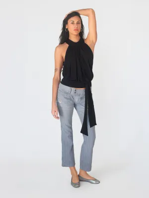70's Chic Top - Black Jersey