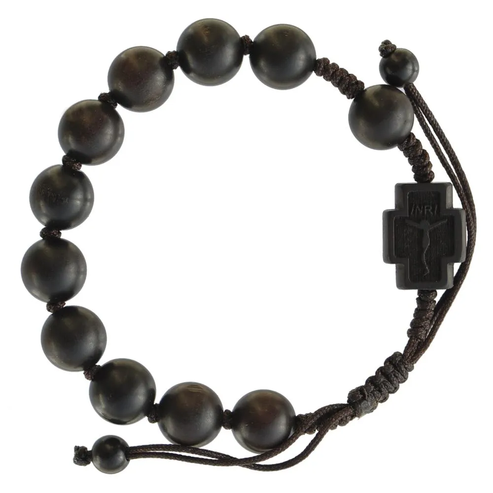 Adjustable Jujube Wood Rosary Bracelet (10mm)