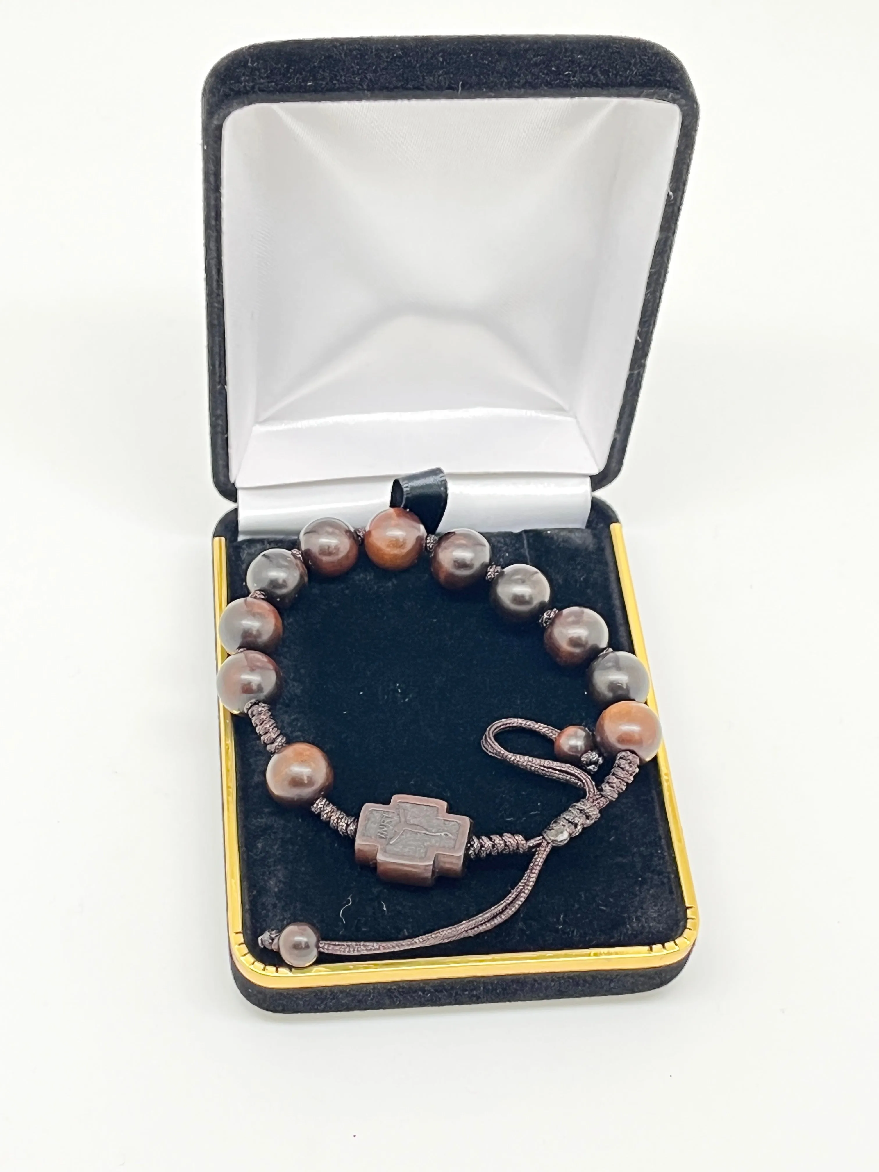 Adjustable Jujube Wood Rosary Bracelet (10mm)