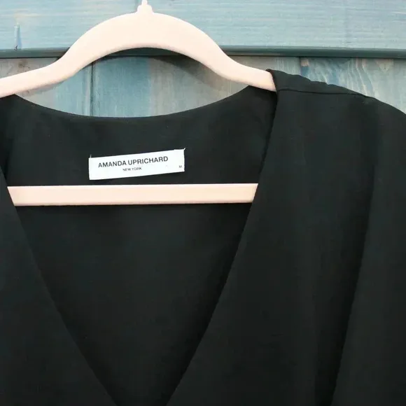 Amanda Uprichard Black Dress Size Medium Tie Waist Belt