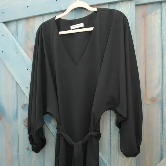 Amanda Uprichard Black Dress Size Medium Tie Waist Belt