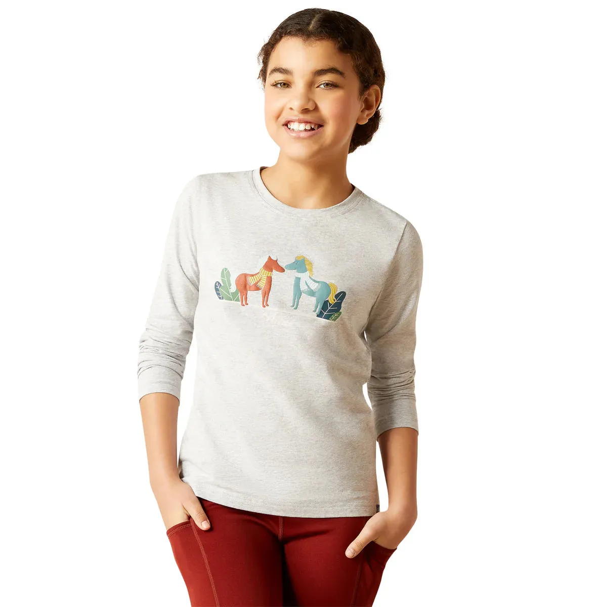 Ariat Winter Fashions Youth LS Tee Heather Grey