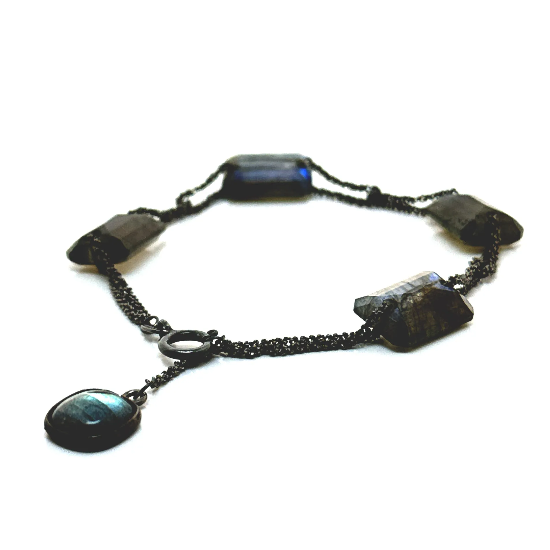 Avery Double Chic Labradorite Silver Bracelet