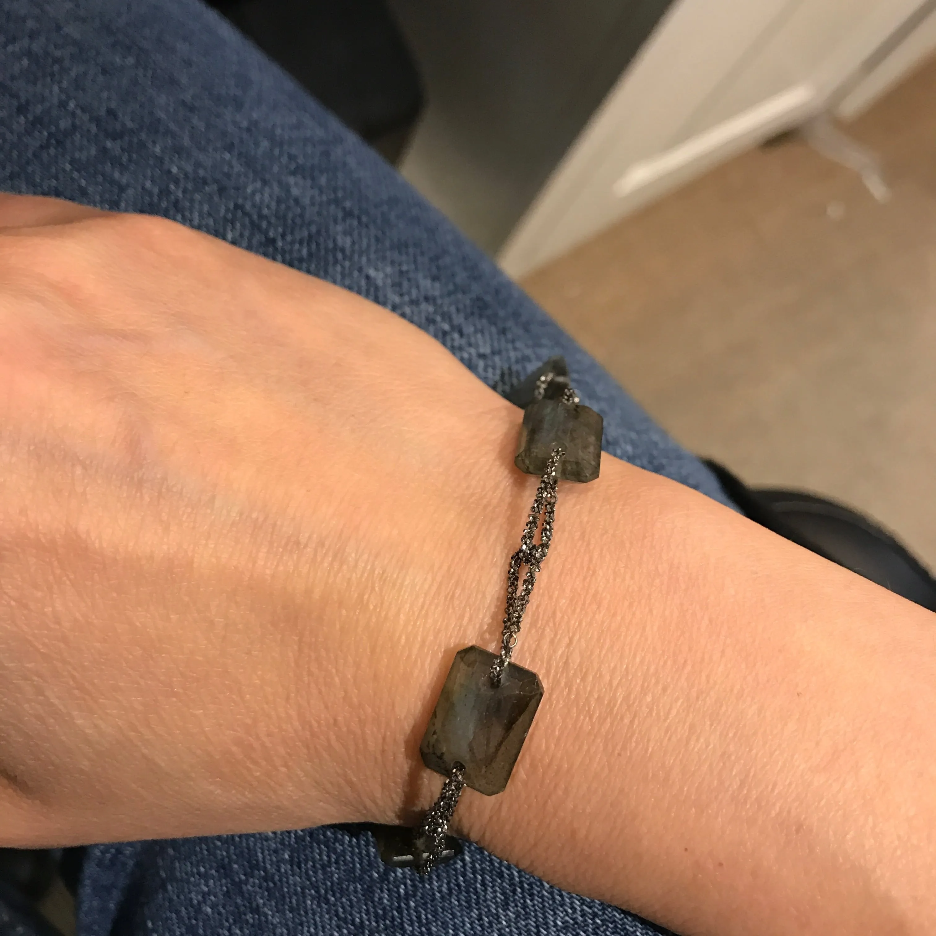 Avery Double Chic Labradorite Silver Bracelet