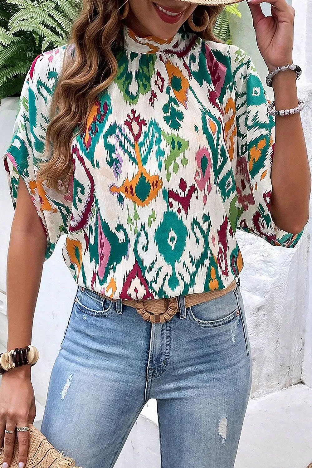 Aztec Delight Half Sleeve Blouse