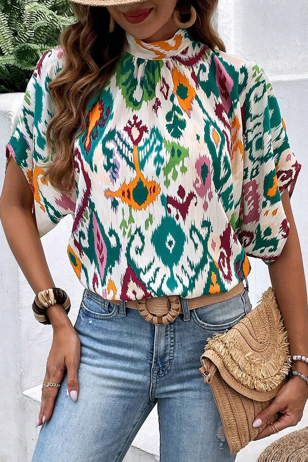 Aztec Delight Half Sleeve Blouse