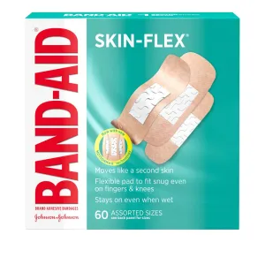 Band-Aid Brand Adhesive Bandages Skin-Flex Assorted, 60 Count