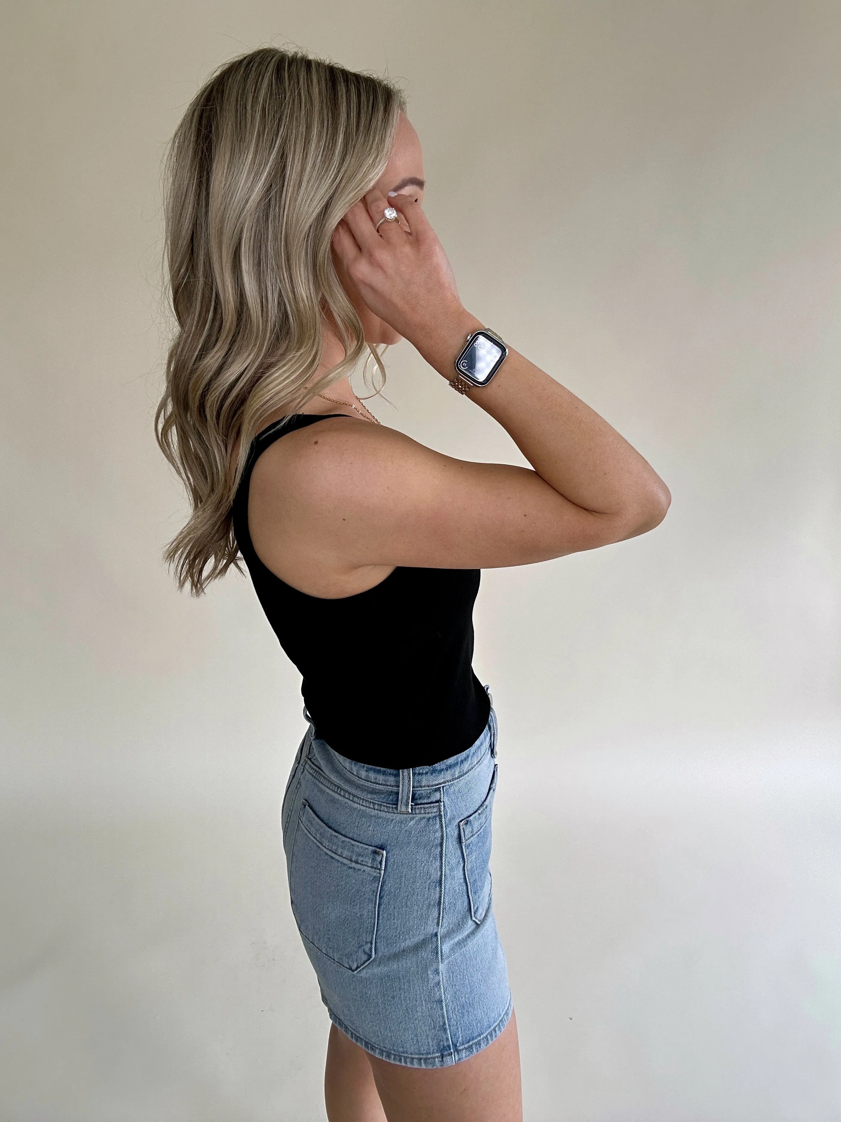 Basic Instincts Built In Bra Top - Black