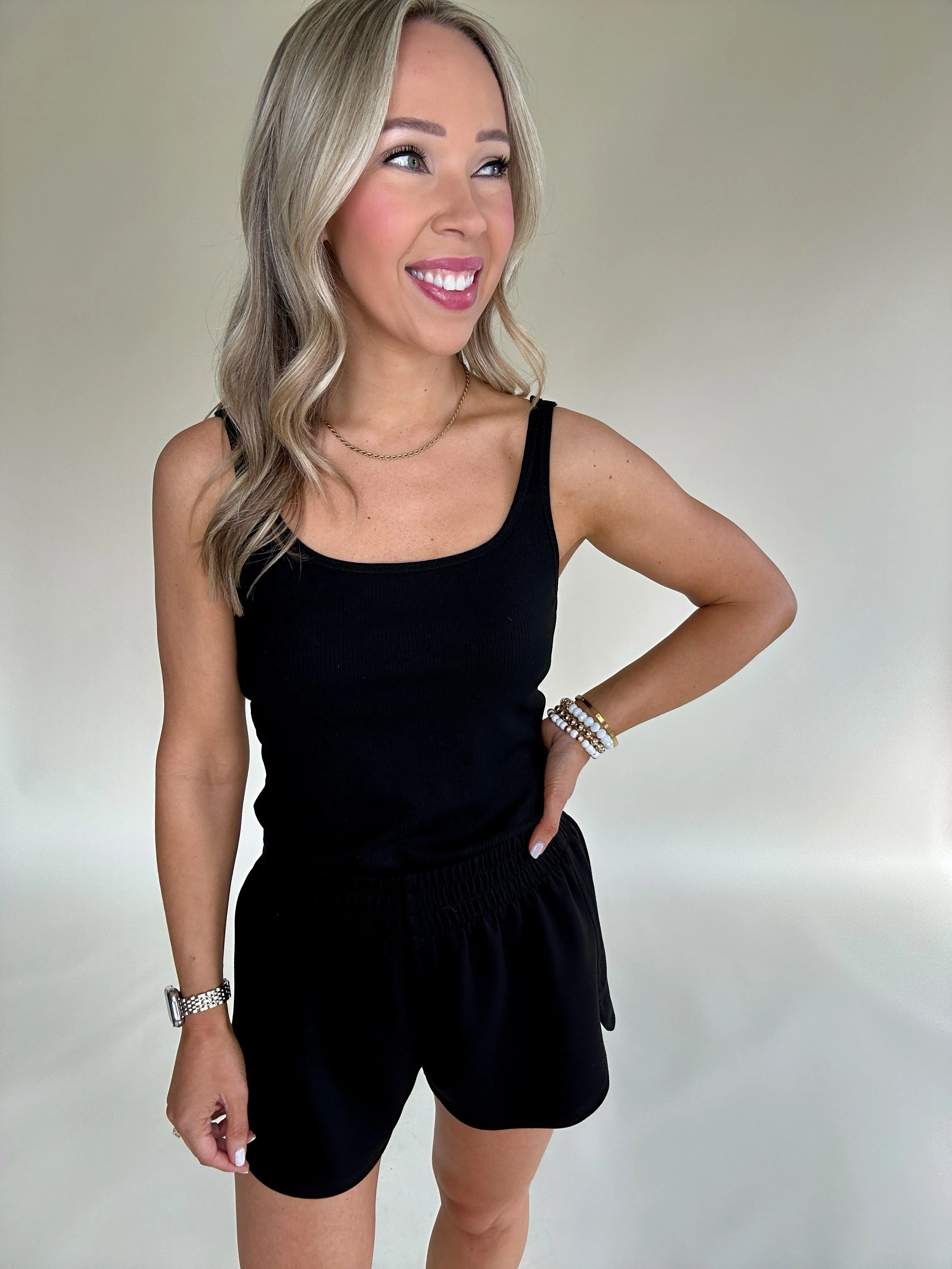 Basic Instincts Built In Bra Top - Black
