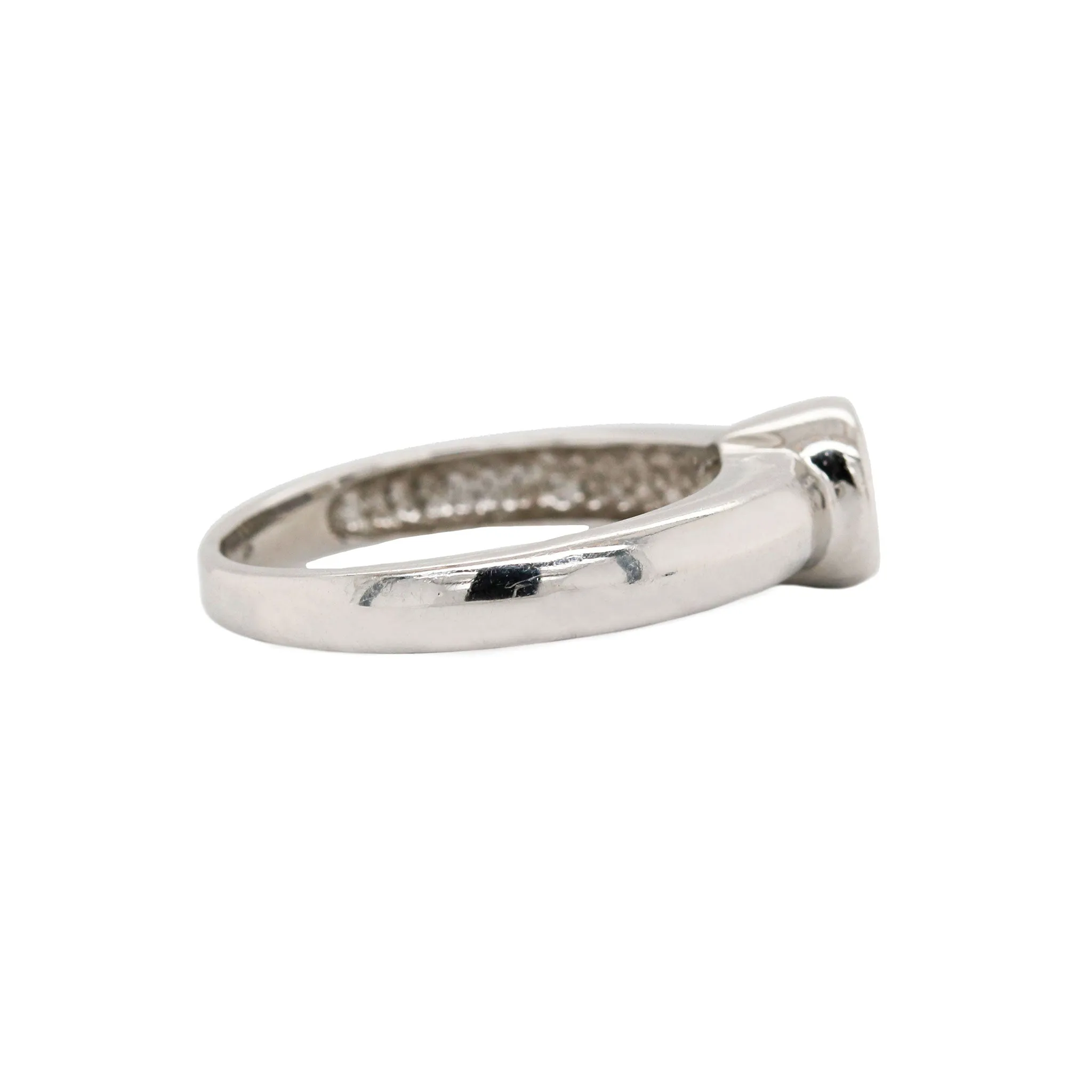 Bezel Set Solitaire Diamond White Gold Ring