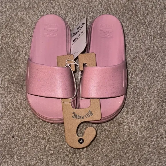 Billabong Cushion Pink Glitter Platform Slides