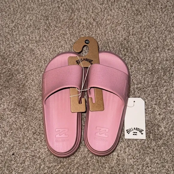 Billabong Cushion Pink Glitter Platform Slides
