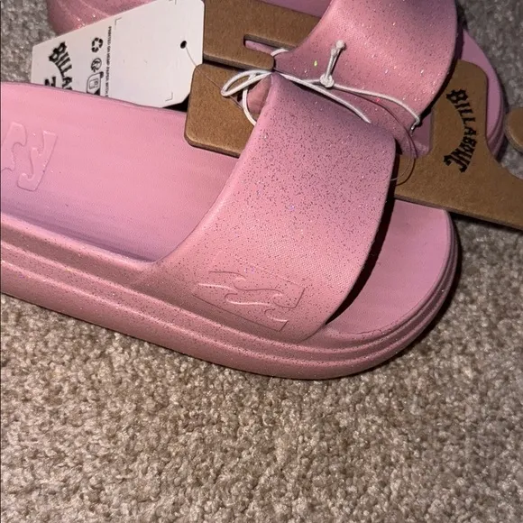Billabong Cushion Pink Glitter Platform Slides