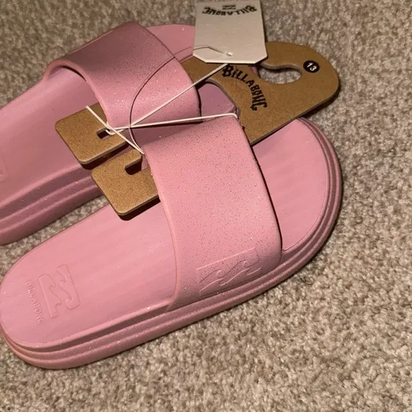 Billabong Cushion Pink Glitter Platform Slides