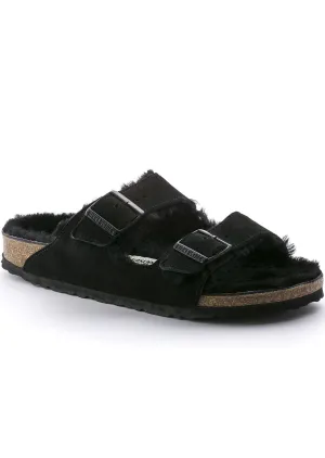Birkenstock Women's Arizona Shearling Suede Narrow Sandals