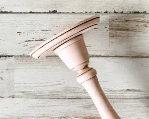 Blush pink shabby farmhouse pillar candle holder