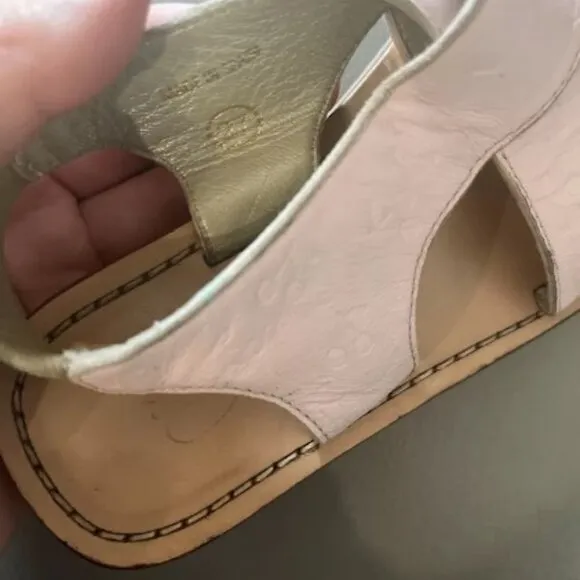 Bonpoint pink cherry embossed sandal shoe