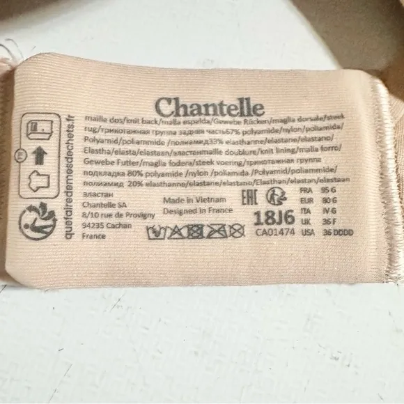 Chantelle Comfort Chic Full Coverage Custom Fit Bra - Nude Rose Size 36DDDD