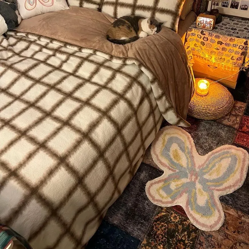 Chic Butterfly Dream Plush Rug Carpet