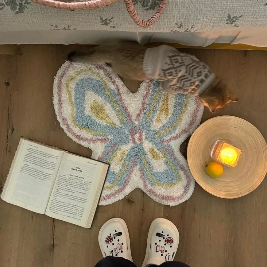 Chic Butterfly Dream Plush Rug Carpet