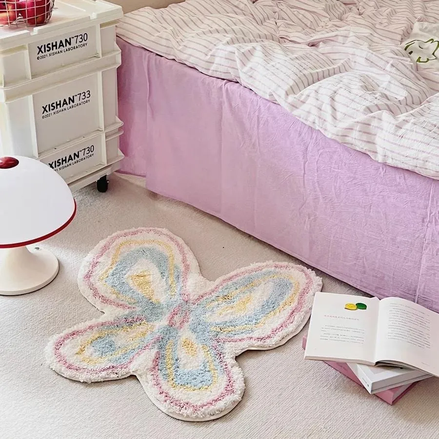 Chic Butterfly Dream Plush Rug Carpet