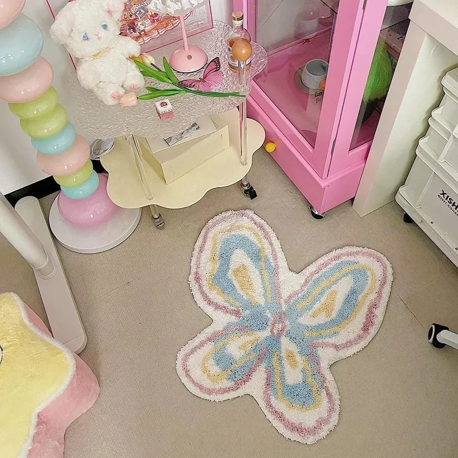 Chic Butterfly Dream Plush Rug Carpet