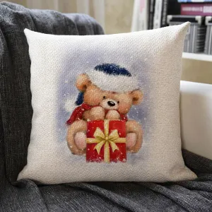 Christmas Themed Linen Pillowcase