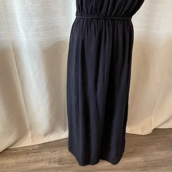 City Chic Crochet Detail MaxiDress Black Sleeveless Sz XS/14.