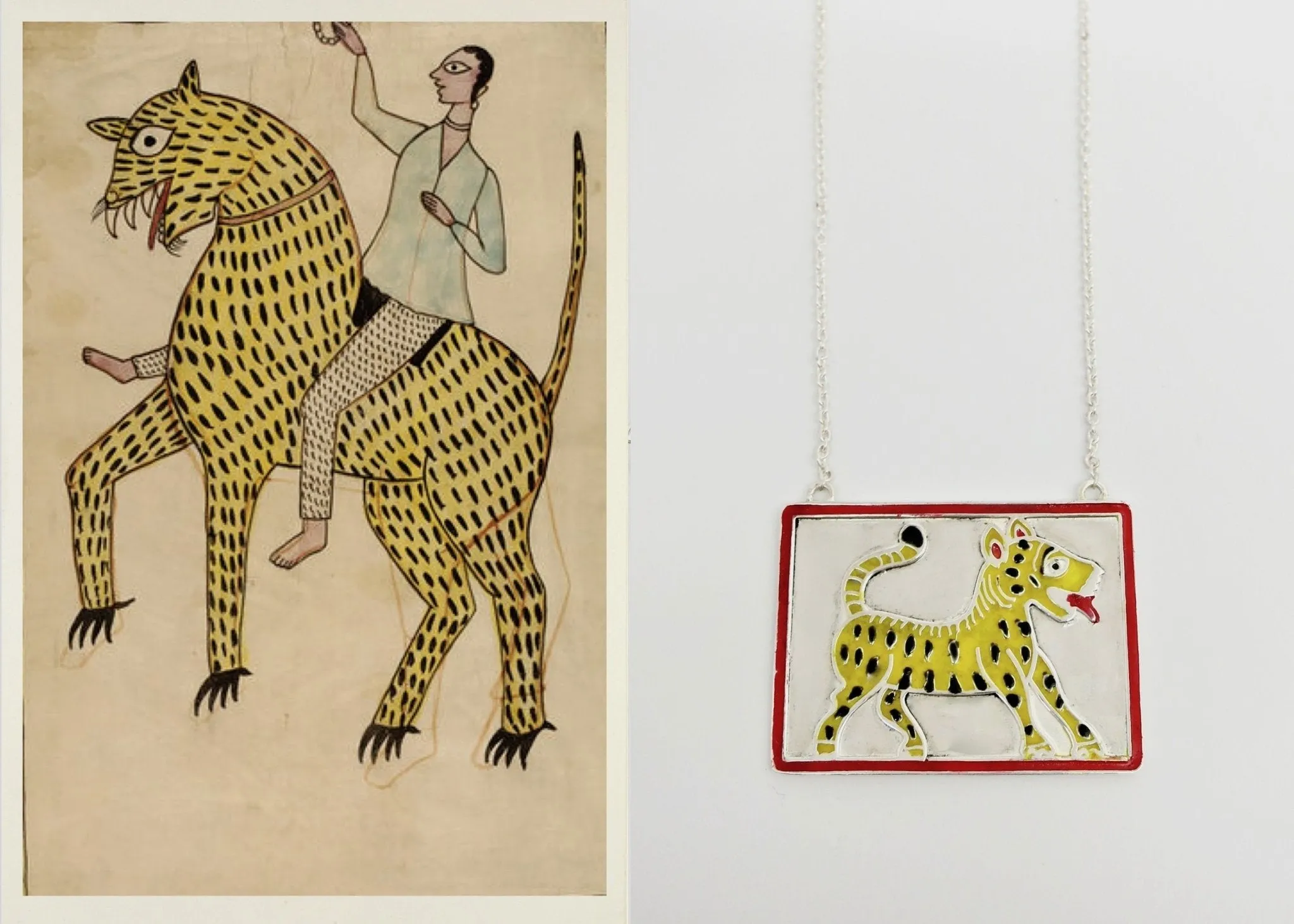 Conversation starter 'baagh' tiger necklace