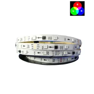 DC 12V TM1914 Breakpoint Continuingly 5050 RGB Color Changing Addressable LED Strip Light 16.4 Ft (500cm) 60LED/Mtr LED Pixel Flexible Tape White PCB