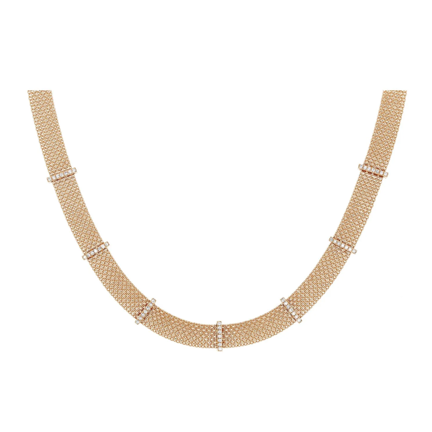 Diamond Bar Mesh Necklace