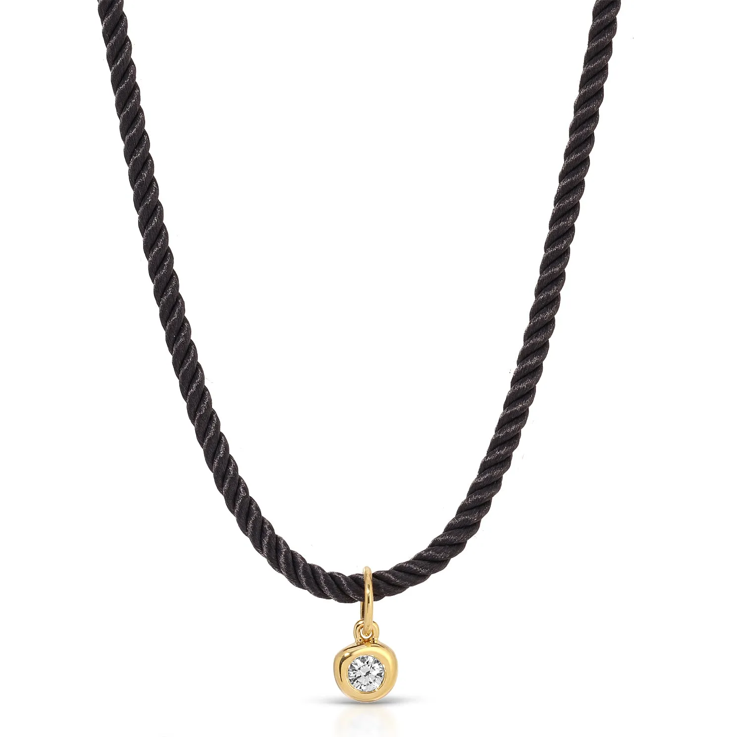 Diamond Pillow Cord Necklace In Honey