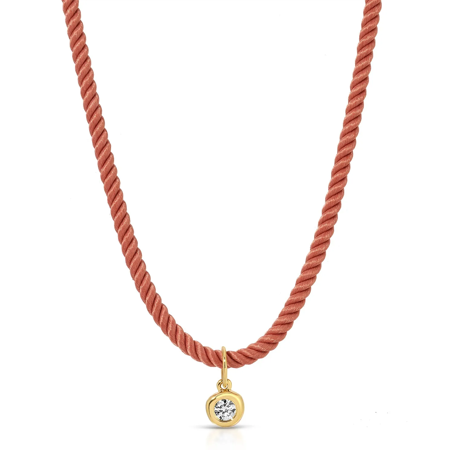 Diamond Pillow Cord Necklace In Honey