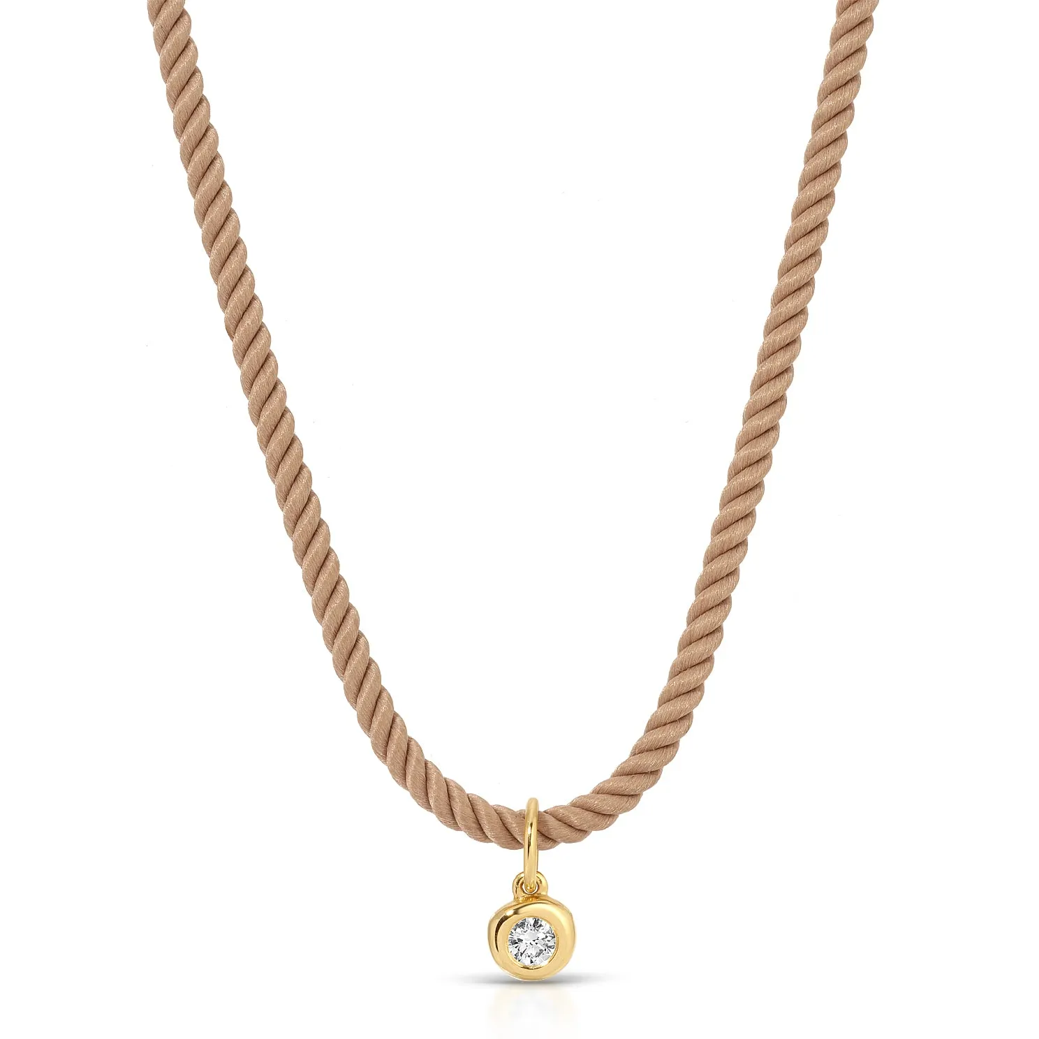 Diamond Pillow Cord Necklace In Honey