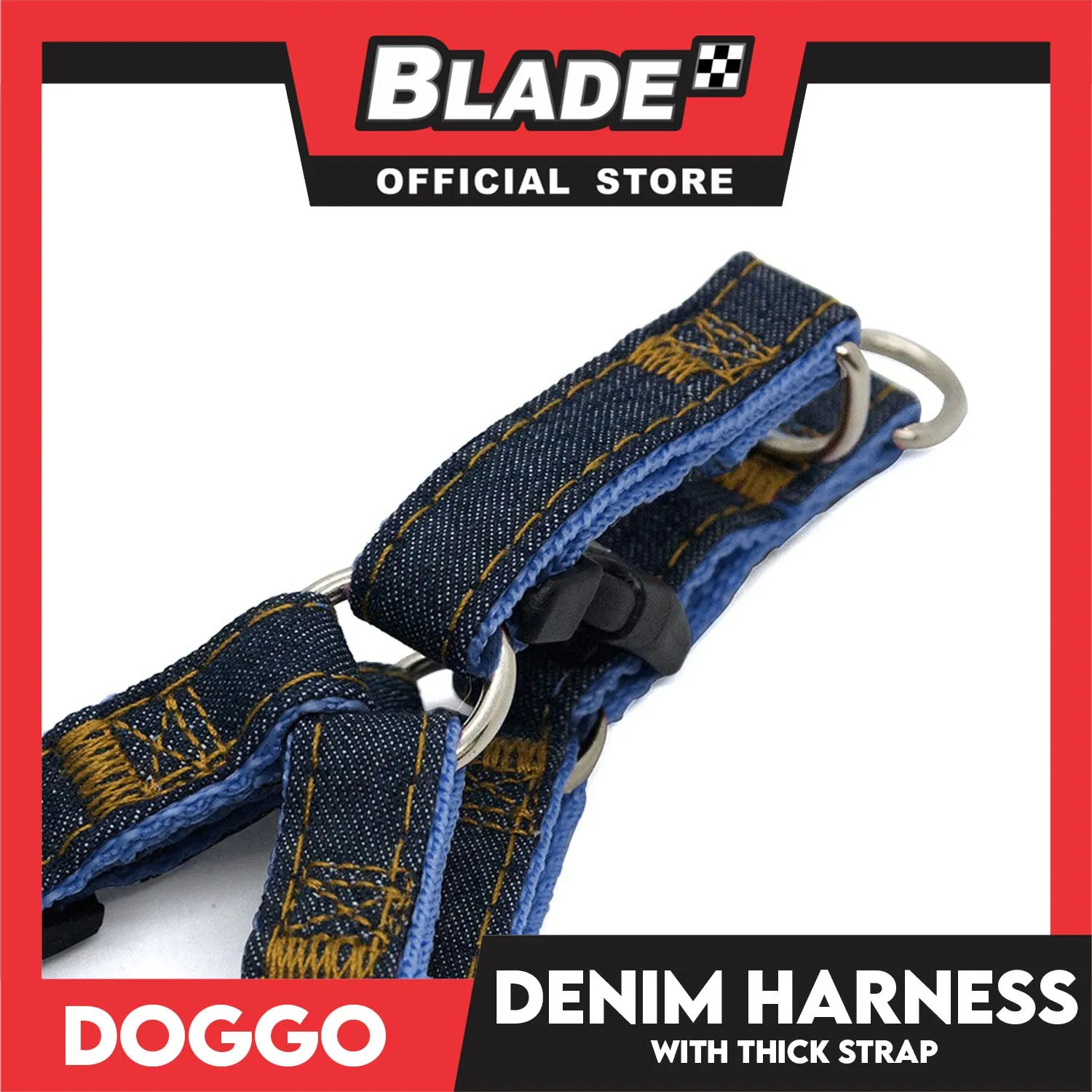 Doggo Denim Harness Large Size (Blue) Harness for Dog