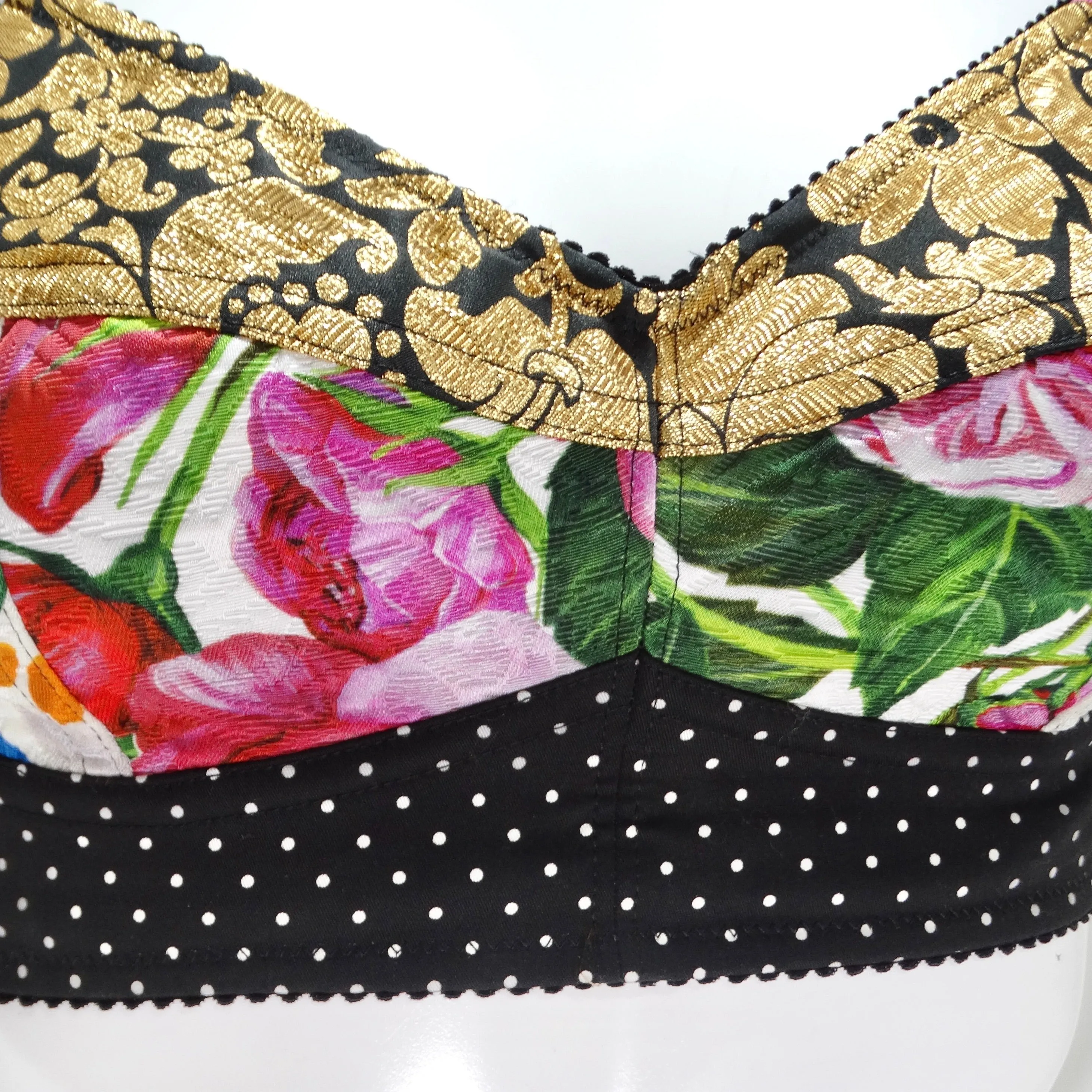 Dolce & Gabbana Patchwork Cropped Bustier