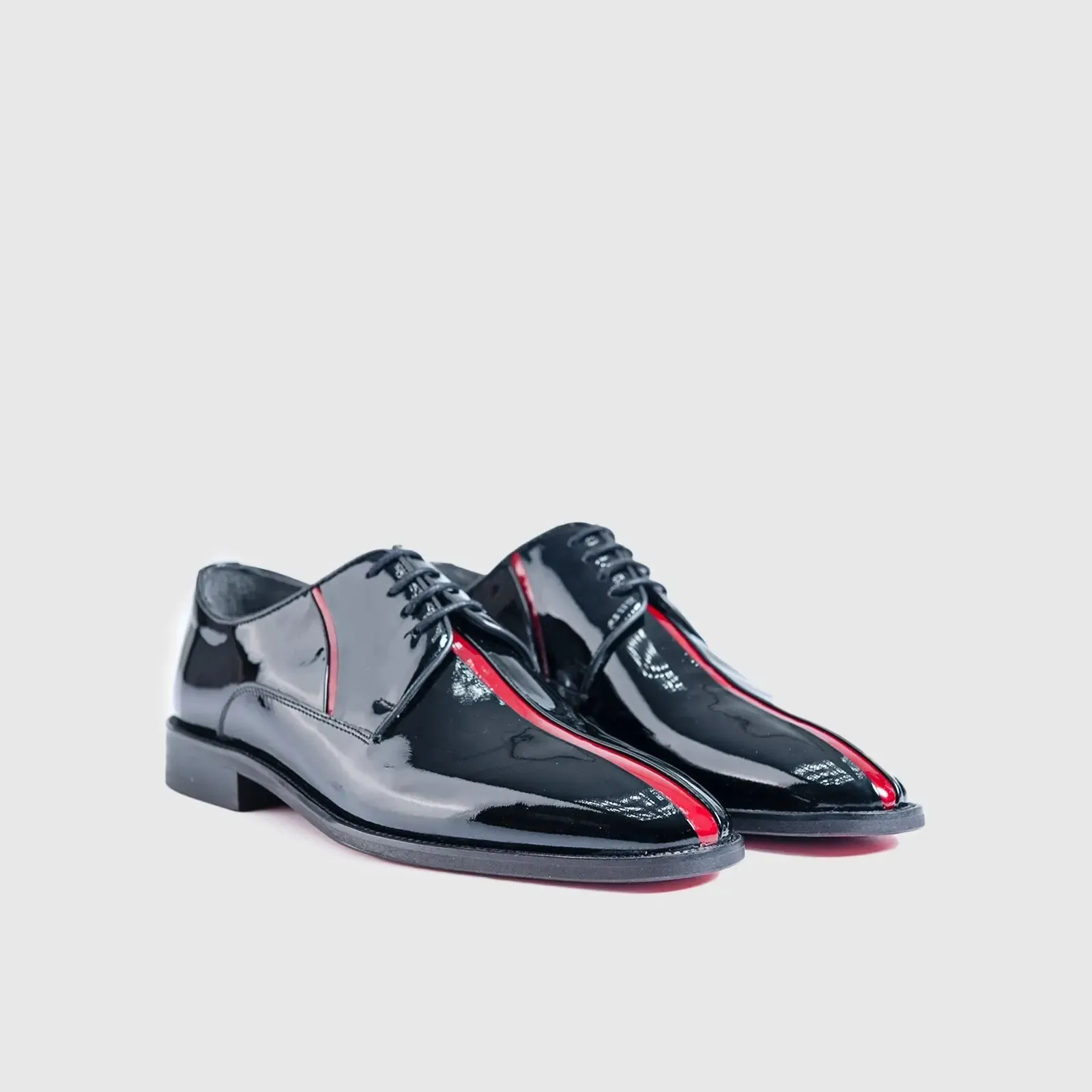 Dress Oxfords 2-690 Black Patent-Red
